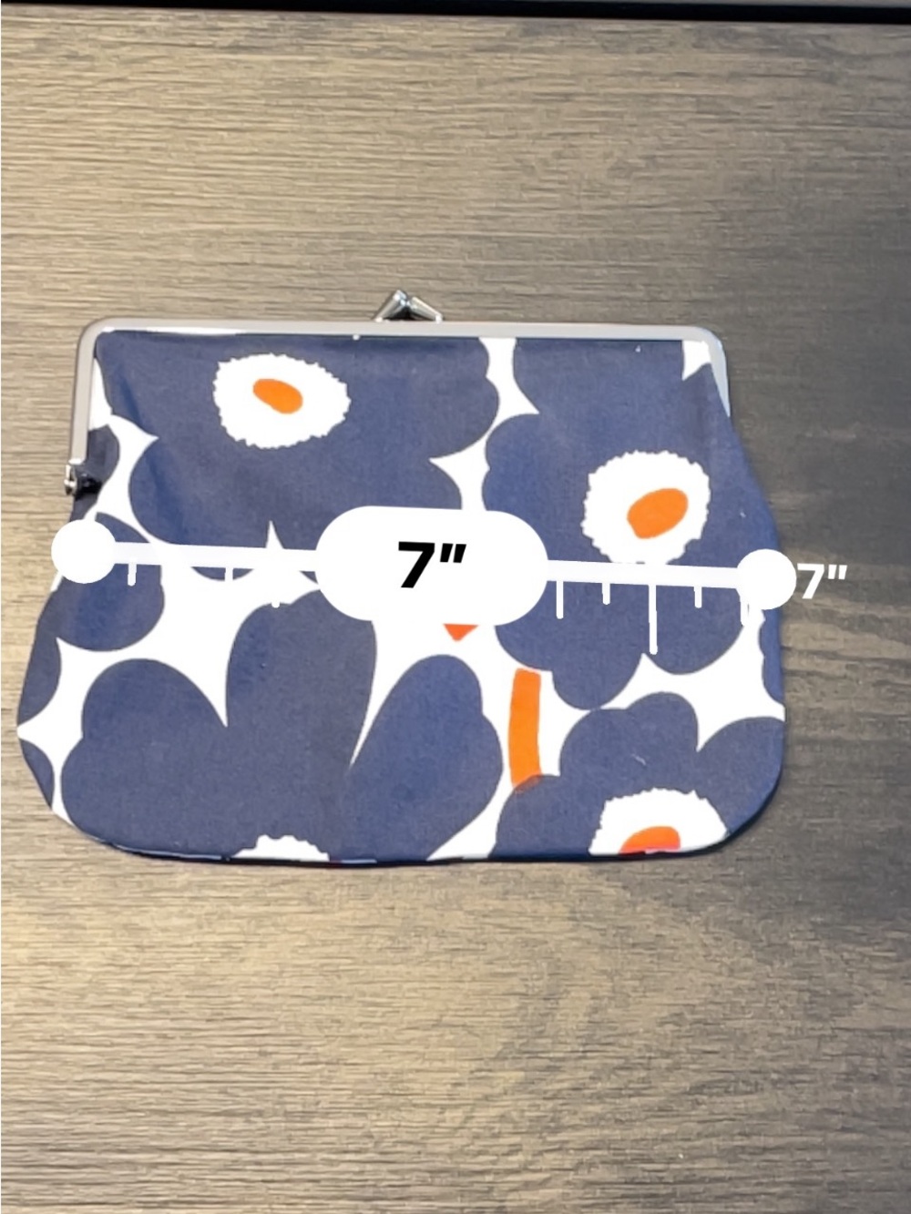 Marimekko Navy, White & Red Floral Frame Clutch - Picture 8 of 9